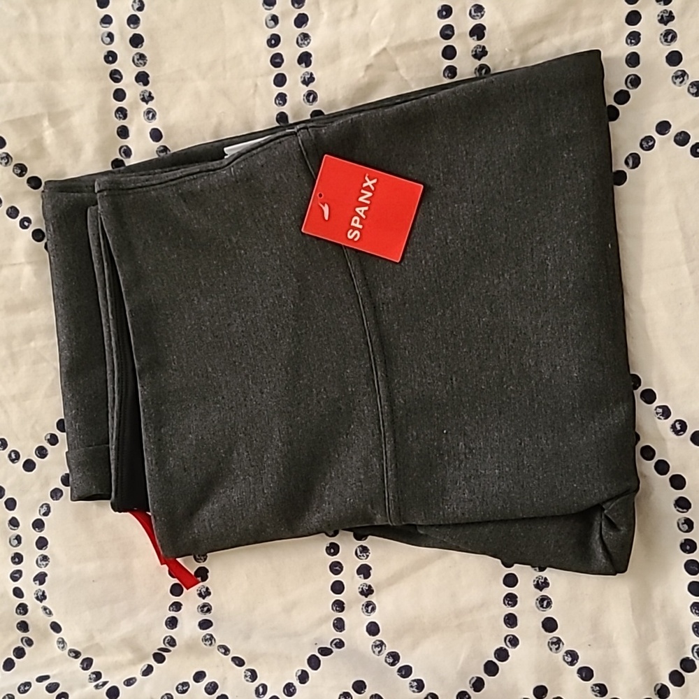 Spanx Look At Me Now Legging Seamless Ponte Pant Heather Charcoal Gray Shaper XL